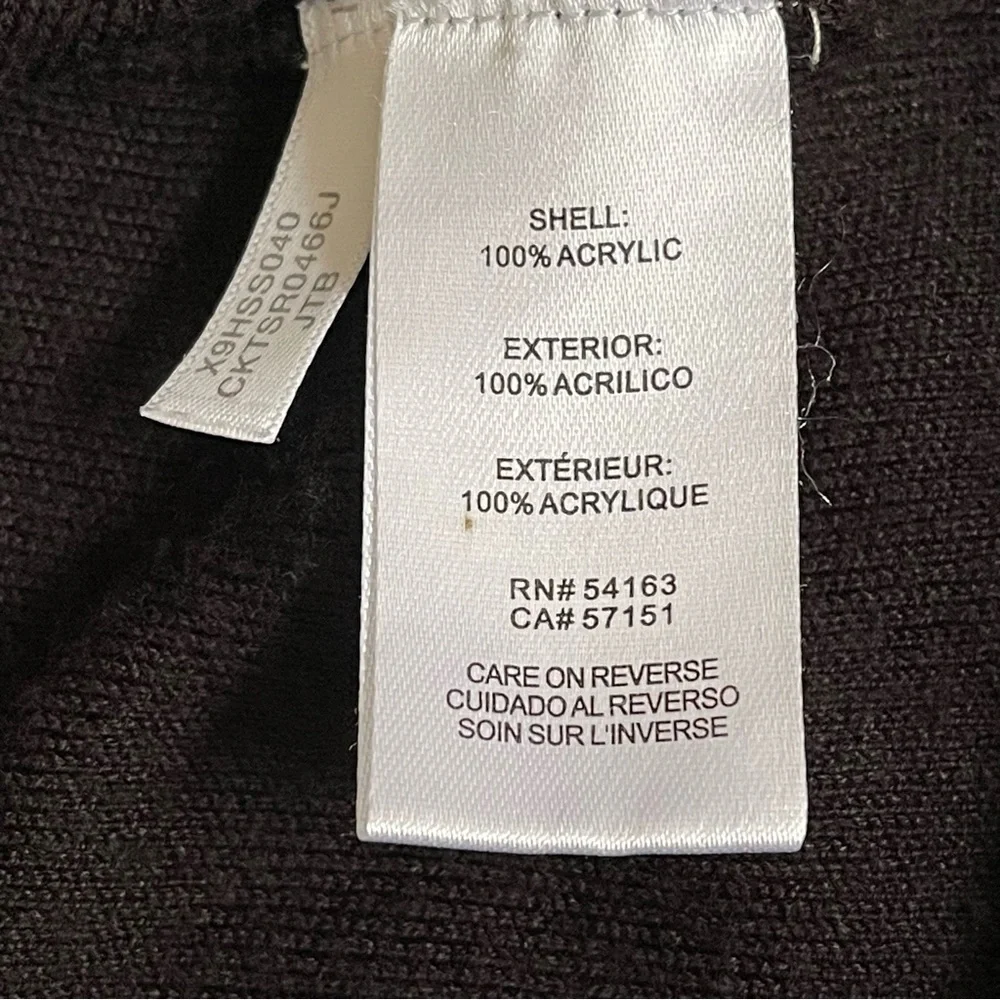 Calvin Klein Black Cowl Neck Sweater Drop Shoulder Long Sleeve Cozy Oversized 1X